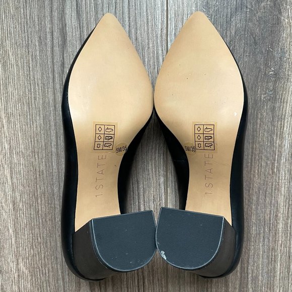 1.State Black Leather Block Heel Pumps | 5 - Picture 8 of 11